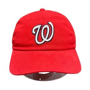 Washington Nationals Hat Headmaster Men's One Size Red Cotton Adjustable